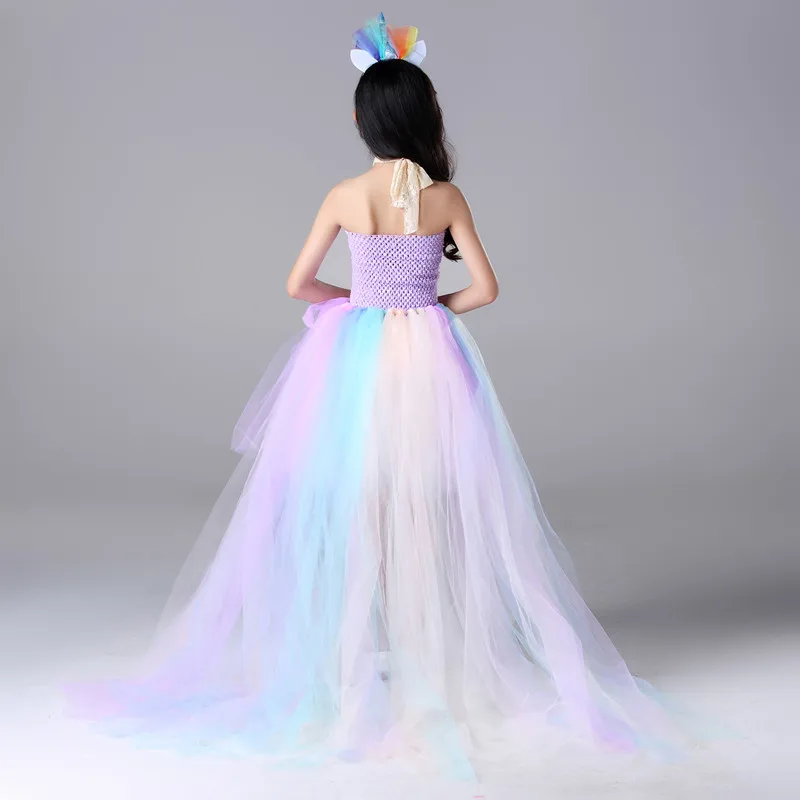 Розовые и синие платья-пачки для Девочек Платья с цветочным узором девочек