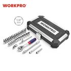 Набор домашних инструментов WORKPRO, 35 шт., для стандартных торцевых головок, 14 дюйма, ключ с трещоткой