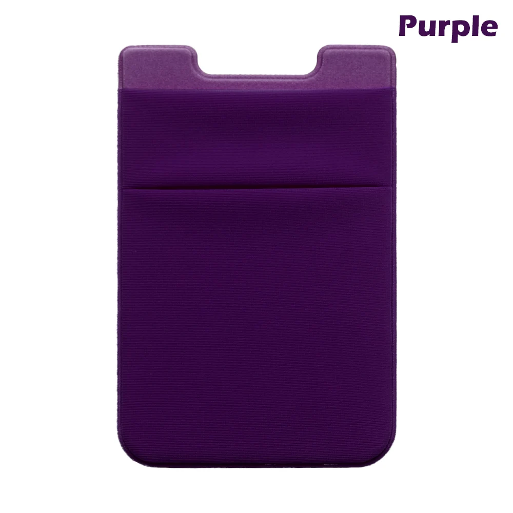 purple Новинка, 1 шт., унисекс, Модный Эластичный кошелек для мобильного телефона, держатель для сотового телефона, чехол, лайкра, клейкая наклейка, карман, кредитный ID держатель для карт - Цвет: purple