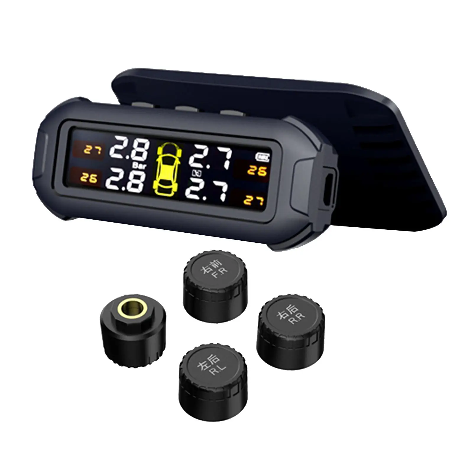 

Car Tire Pressure Sensor Temperature Warning Car Tyre Pressure Monitor System With 4 External TPMS Sensors