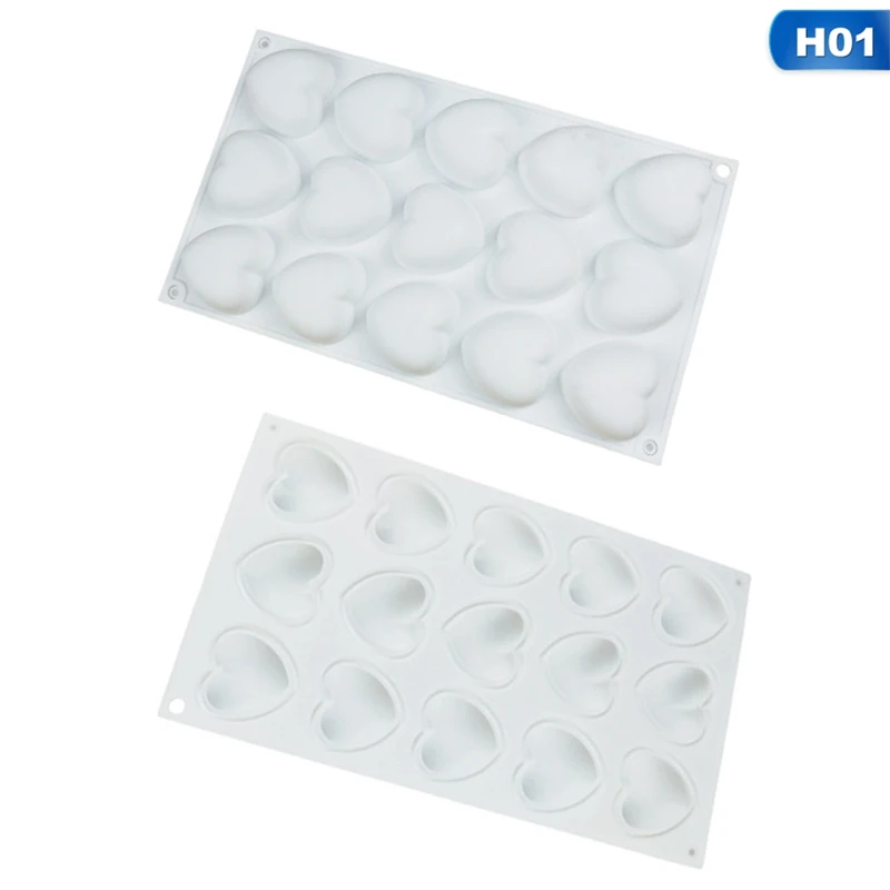 

1PC Mousse Cake Silicone Mold Valentine's Day Heart Shaped Chocolate Silicone Mold Handmade Soap Mold Dessert Decoration