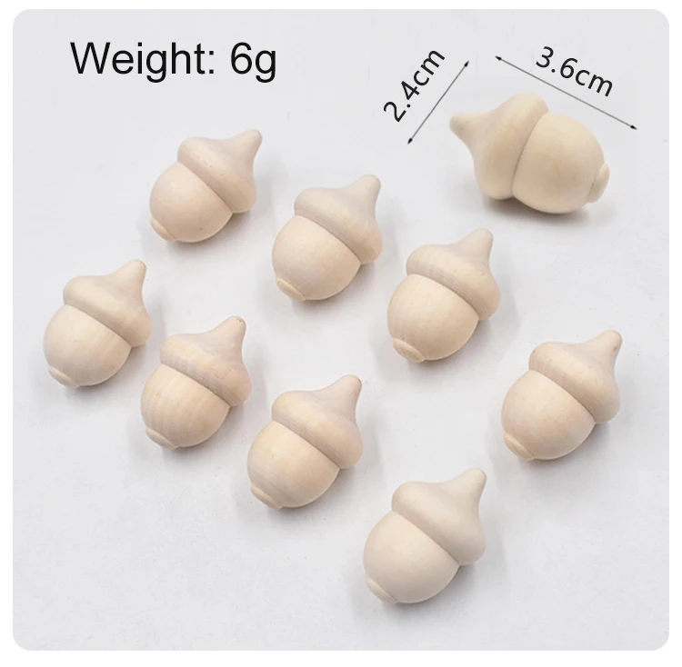 Деревянный Желудь поделки сделай сам из необработанного дерева ручная роспись