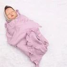 Пеленки для новорожденных, муслиновые мягкие одеяла из бамбука и хлопка, с кисточками, с оборками, постельное белье, теплое одеяло для сна, покрывало для кровати