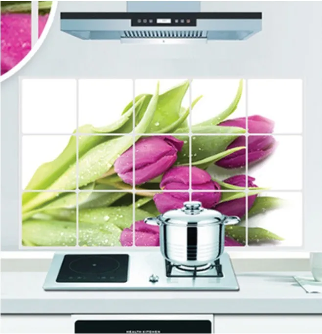 Плитка из алюминиевой фольги для защиты от жира и грязи|Наклейки на стену| |