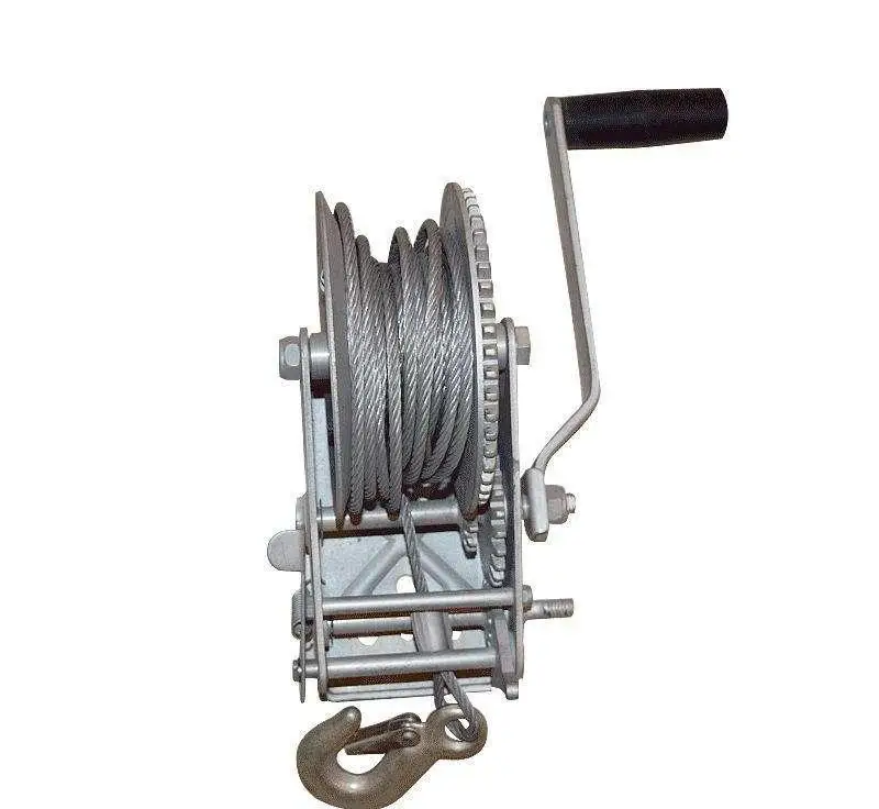 3500LBS Manual Winch Dual Gear Hand Winch Hand Crank Manual Boat Atv Rv Trailer 33FT Cable Solid Wire Rope