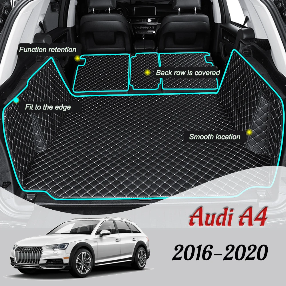 

For Audi A4 B9 8W 2016 2017 2018 2019 2020 Sedan A4L Leather Car Trunk Mat Carpet Cargo Liner Accessories Interior Boot