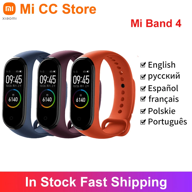 Оригинальный браслет Xiaomi Mi Band 4 5 цветов с AMOLED экраном пульсометр фитнес трекер