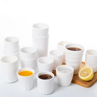 coffee cup tea cup milk cup white fall resistant straight restaurant water cups creative imitation porcelain plastic cup set