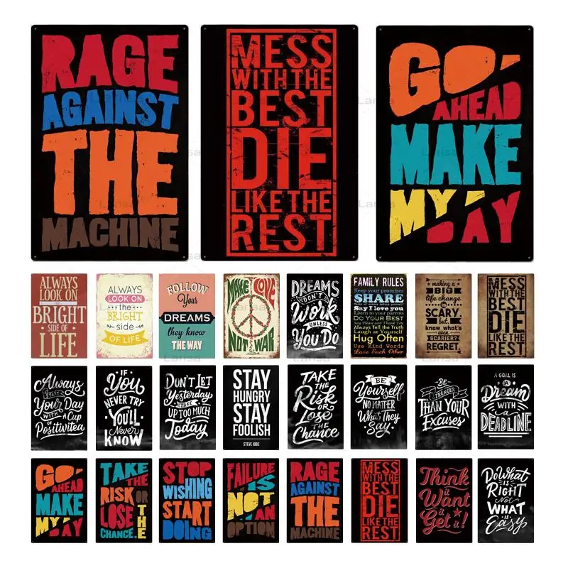 

Dreams Metal Poster Plaque Metal Vintage Stop Wishing Metal Sign Tin Sign Wall Decoration Metal Painting Wall Art Sticker