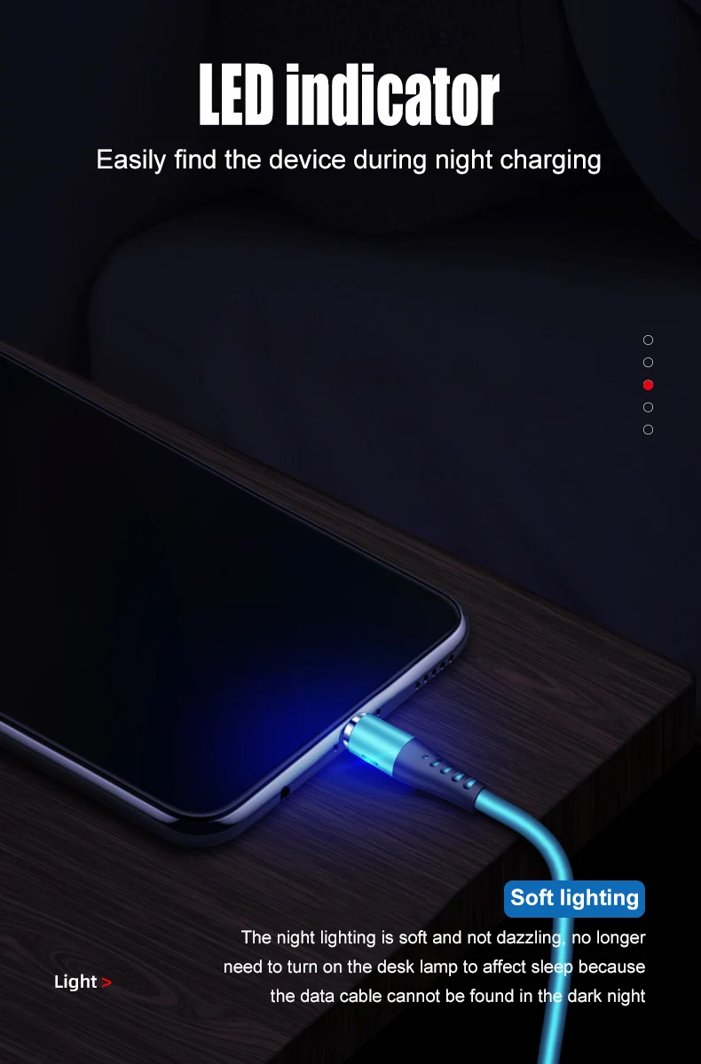 Кабель передачи данных с магнитной присоской из жидкого силикона три в одном 360 Du