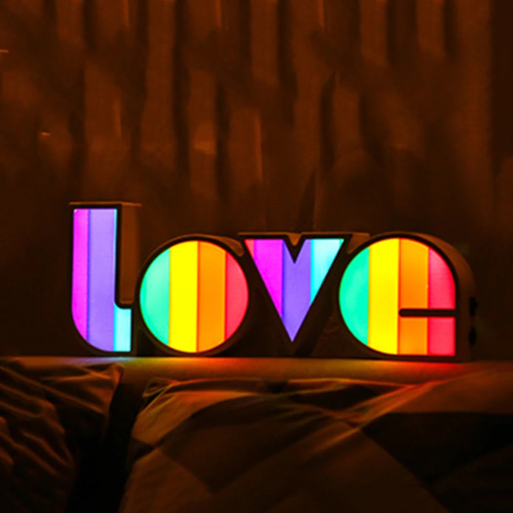 

LOVE LED Night Light Desktop Ornaments Lamps for Proposal Wedding Festival Arrangement Home Kid Bedroom Table Decor