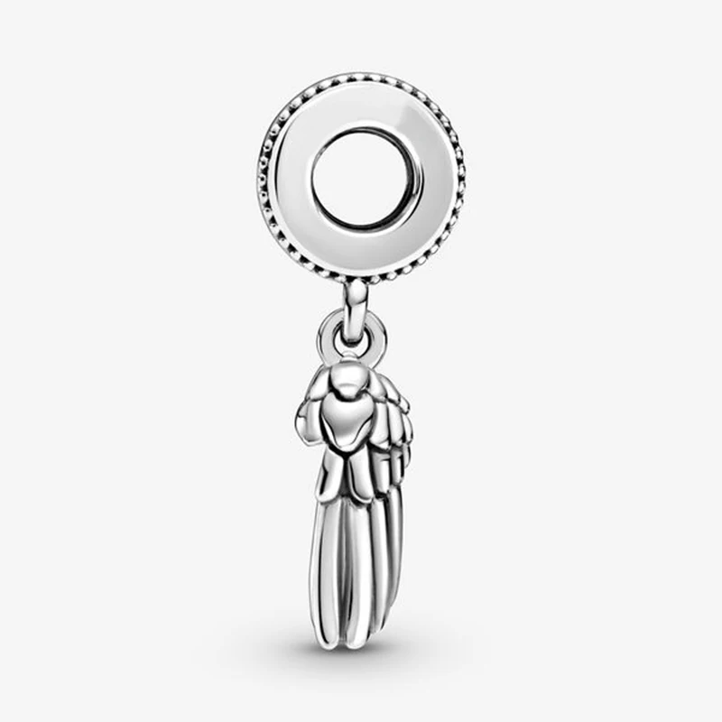 

2021 New 925 Sterling Silver Beads Club Angel Wings & Heart Dangle Charms Fit Original Pandora Bracelet Women DIY Jewelry