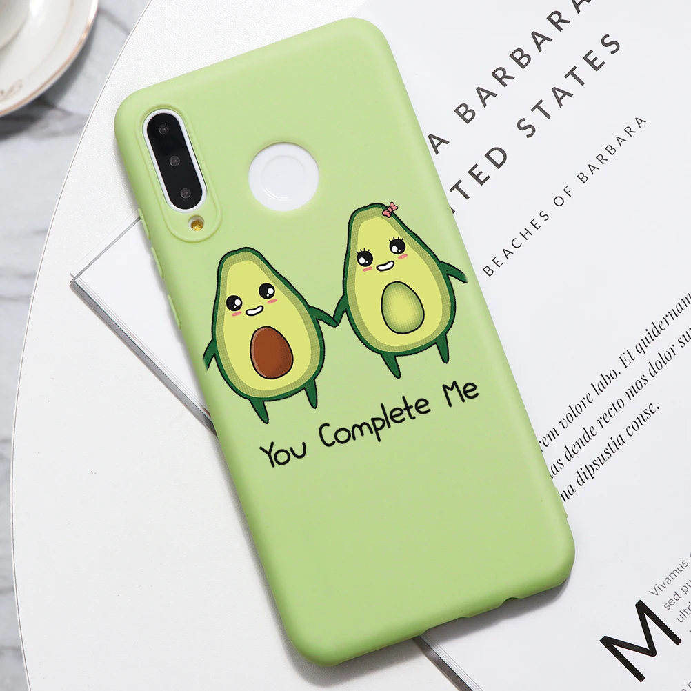 Зеленый матовый чехол Avocado для huawei P20 P30 mate 30 20 10 Lite Pro P Smart, мягкий чехол для huawei P8 P9 P10 Lite