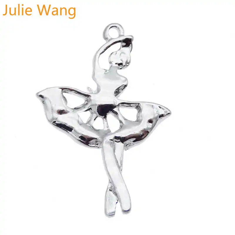 Julie Wang 5 шт. балетные танцевальные подвески для девочек со стразами сплав белый K ожерелье ювелирные браслеты и кулоны изготовление аксессуаров