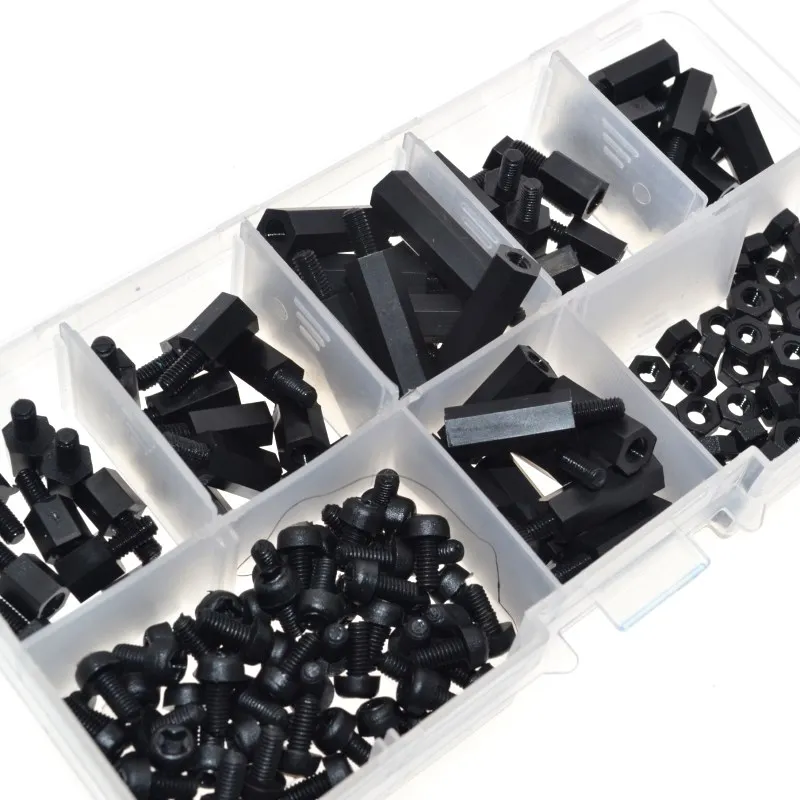 M3 нейлон черный шестигранный M F Распорки/Винты/гайки Ассорти комплект