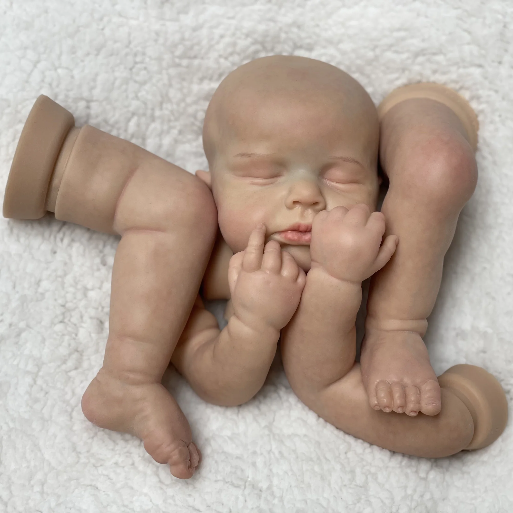 

Hand-Painted Solid Soft Silicone Loulou Bebe Reborn Doll kits 20 Inch Pеборн Cиликоновый DIY Unassembled Newborn Silicone Dolls