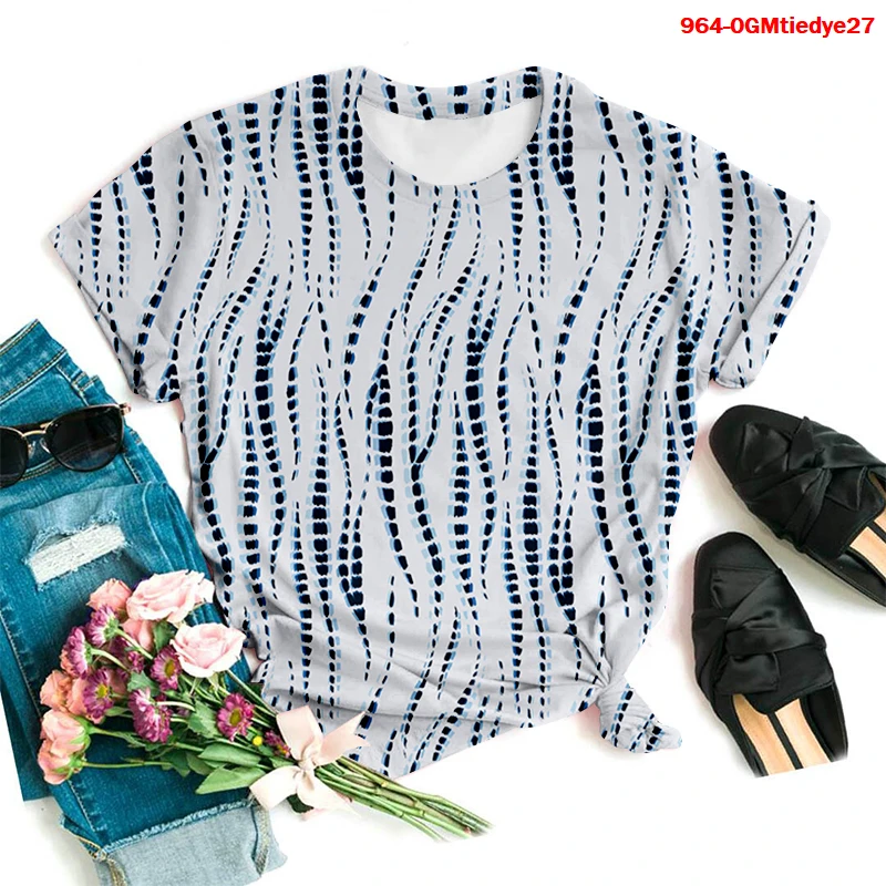 

Women T Shirts Tie Dye 3D Print Casual Short Sleeve Loose Fashiongraphice Tee Ladies O-Neck Tie Dye Tee Summer Plus Size Tshirt