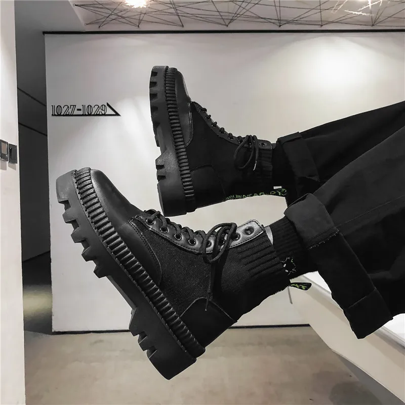 

Qiu dong han edition men's boots series 】 【 new men high help large base Martin boots restoring ancient ways British outdoor