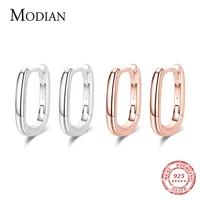modian minimalist oval charm hoop earrings for women authentic 925 sterling silver simple wedding engagement fine jewelry gifts