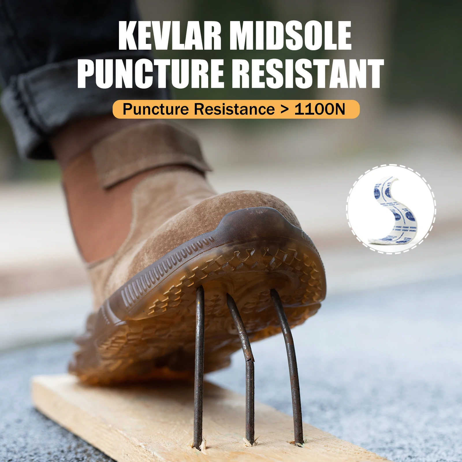 Anti-smashing Leather Casual Waterproof Construction Site Boot Men Industrial Safety Male Outdoor Protection Steel Toe Work Shoe