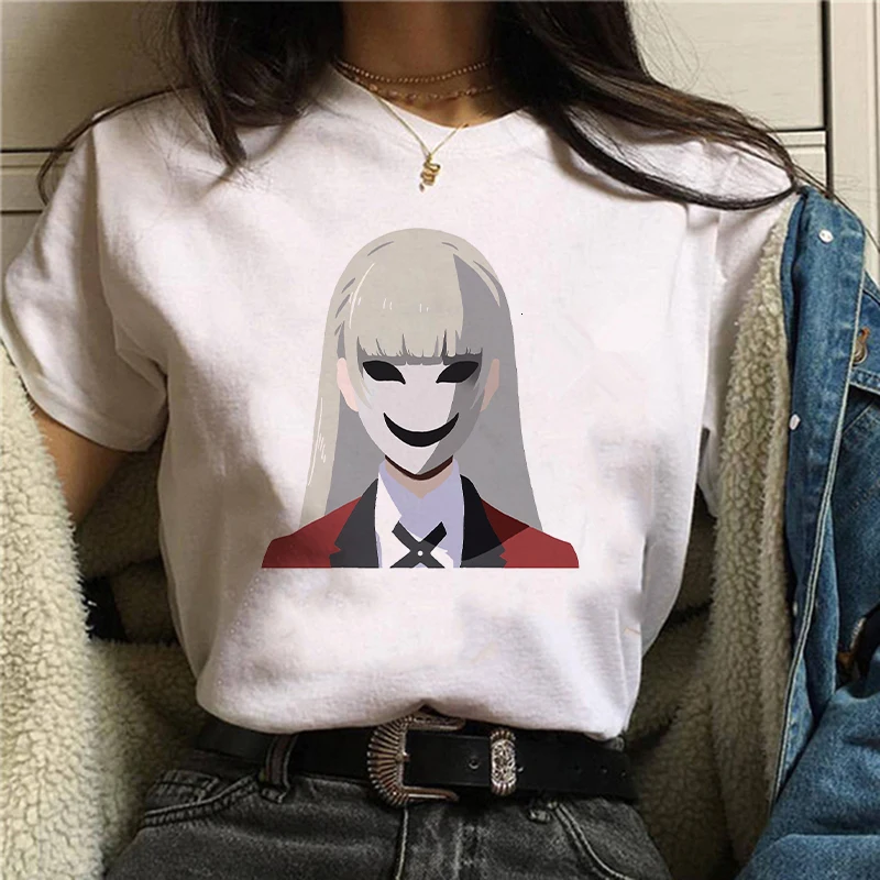 

Japanese Fashion Anime Harajuku Runa Kakegurui T shirt alt tumblr Short Sleeves kawaii Tee top Female Shirt Women ropa mujer