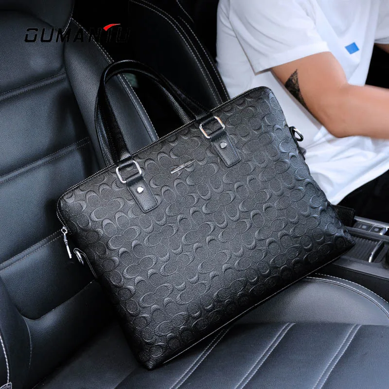 

2021 men's handbags, cowhide cross briefcases, office bags, leisure business documents, one on behalf of leather bag hand bags