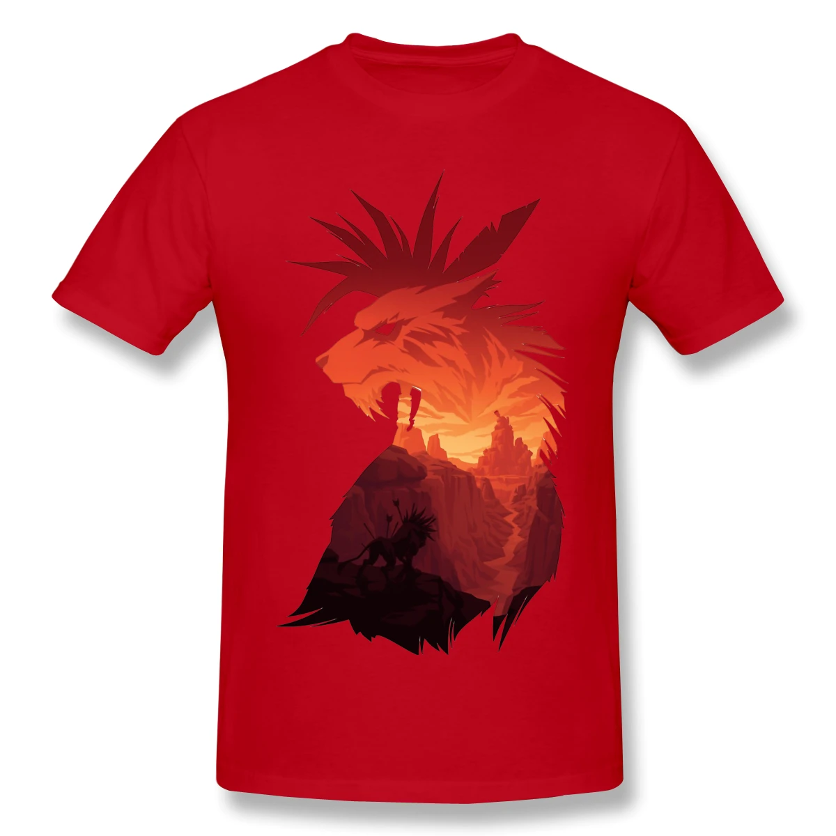 

The Canyon's Guardian Print Cotton T-Shirt Final Fantasy Role playing video game series For Men Fashion Streetwear