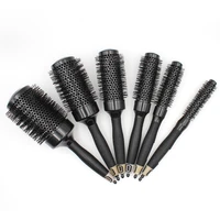 ceramic roll comb nylon round brush hairdressing comb black and white with pattern aluminum tube comb modeling t shirt hair air