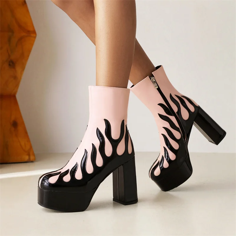 Женские ботильоны на платформе и очень высоком каблуке осенне-зимние ботинки в