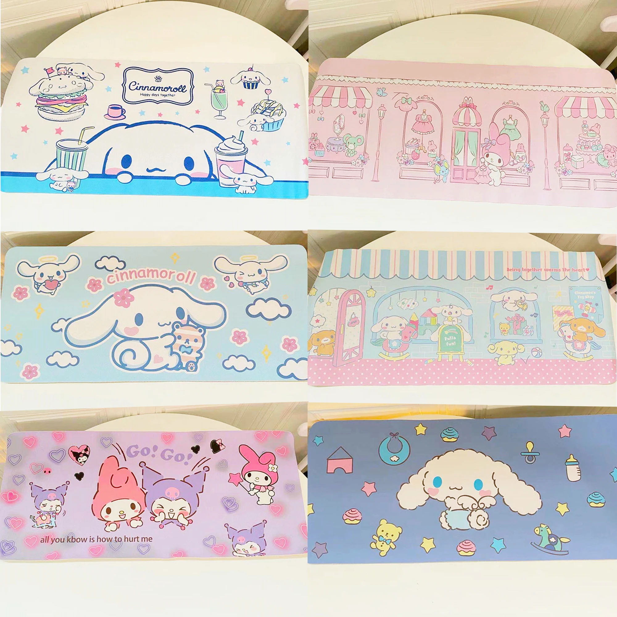 

Japanese Cinnamoroll Placemat Kawaii Waterproof Kuromi Oilproof Anime tabletop Baby Eating Mat Children's Home Dirty Leather Mat