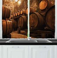 apricot brown winery kitchen curtains barrels for storage wine italy oak container cold dark underground cellar for kitchen