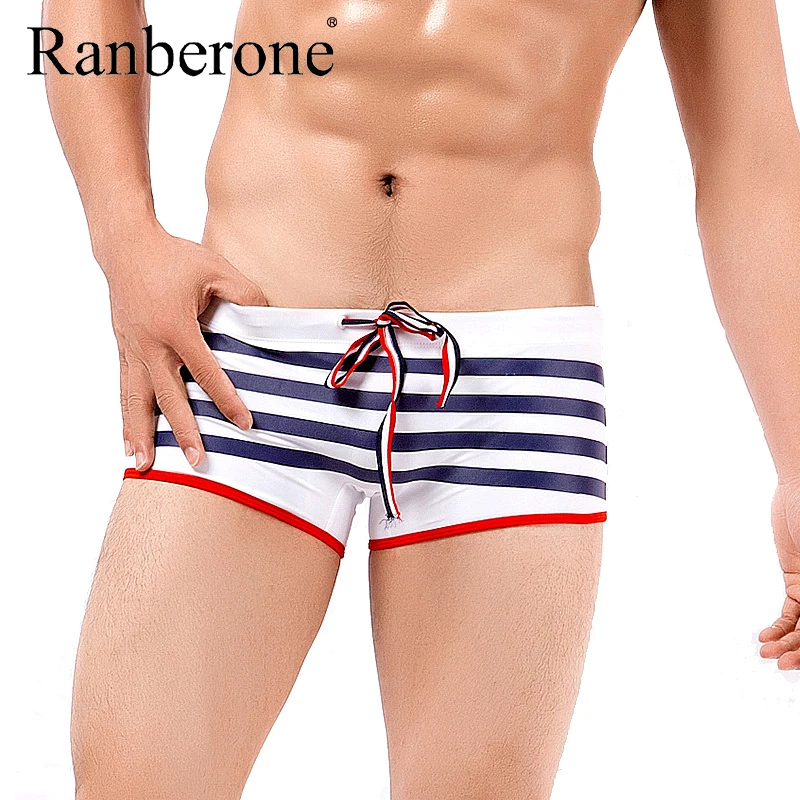 Man Swimwear Surfing Beach Pants Boxer Stripe Men's Swimming Trunks Sexy Shorts Swim Briefs Boxers Sports Suit Swimsuit Boy