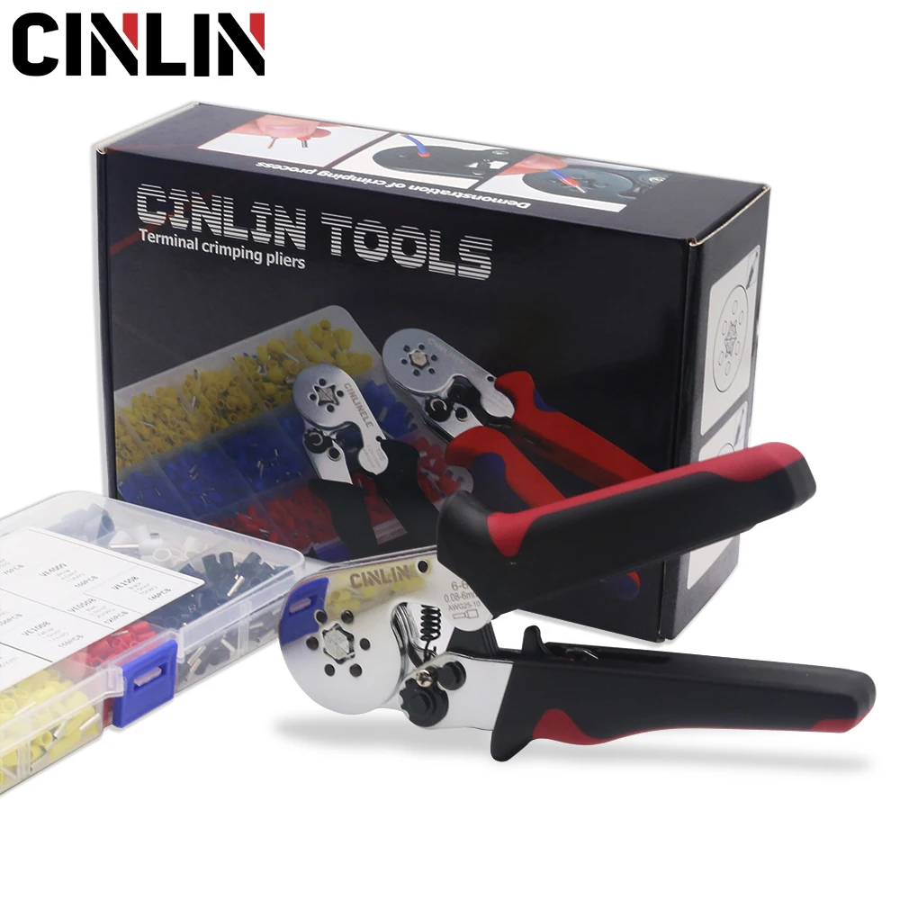 Обжимные клещи набор клемм с черной ручкой картонная посылка трубные бутлейс