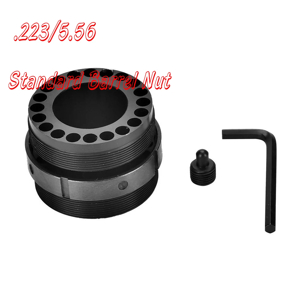 

Tactical .223/5.56 Standard Barrel Nut with Steel Jam Nut Ring for Free Float Quad Rail Handguard Hunting Rifle Accessories