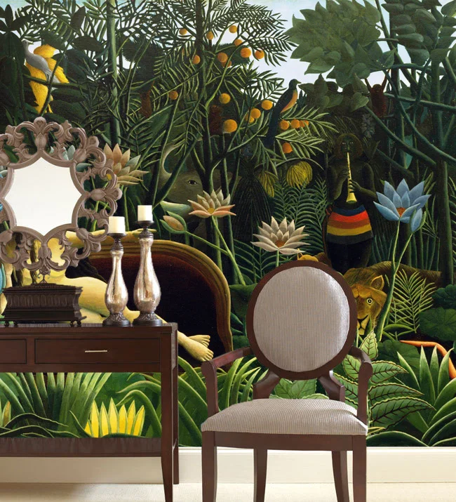 

Painting sofa bedroom TV backdrop of tropical forest large mural wallpaper Custom Size