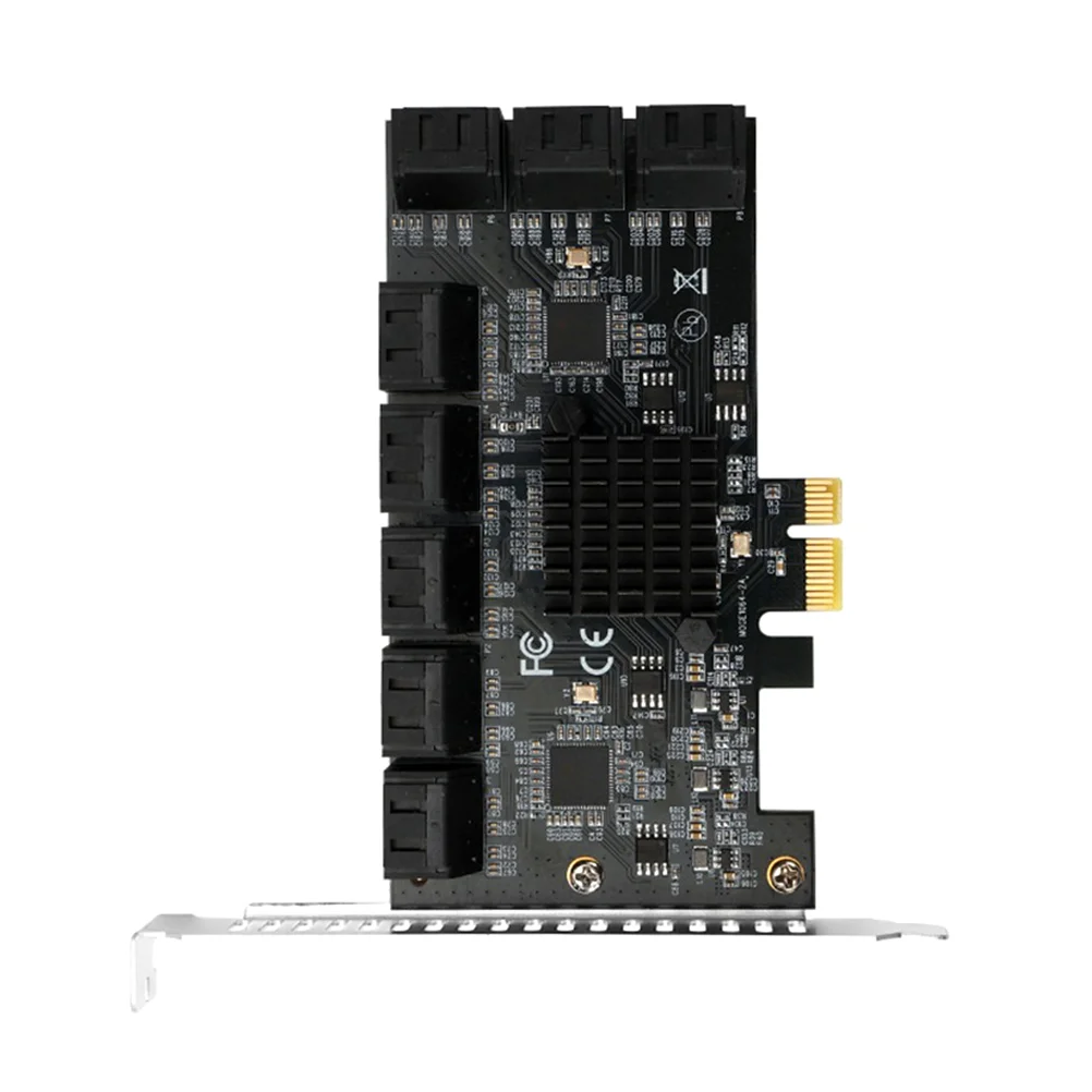 

1 шт. PCIE X1 16-портовый адаптер SATA Чиа адаптер поставка для компьютера (черный)