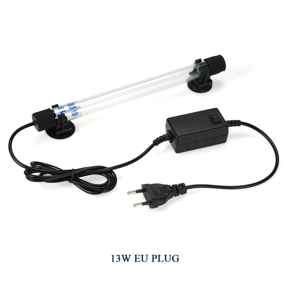 13W EU Plug 13 Вт УФ-светильник для стерилизации, погружной ультрафиолетовый стерилизатор, дезинфекция воды, AC220-240V, светодиодный светильник для аквариума - Цвет: 13W EU Plug
