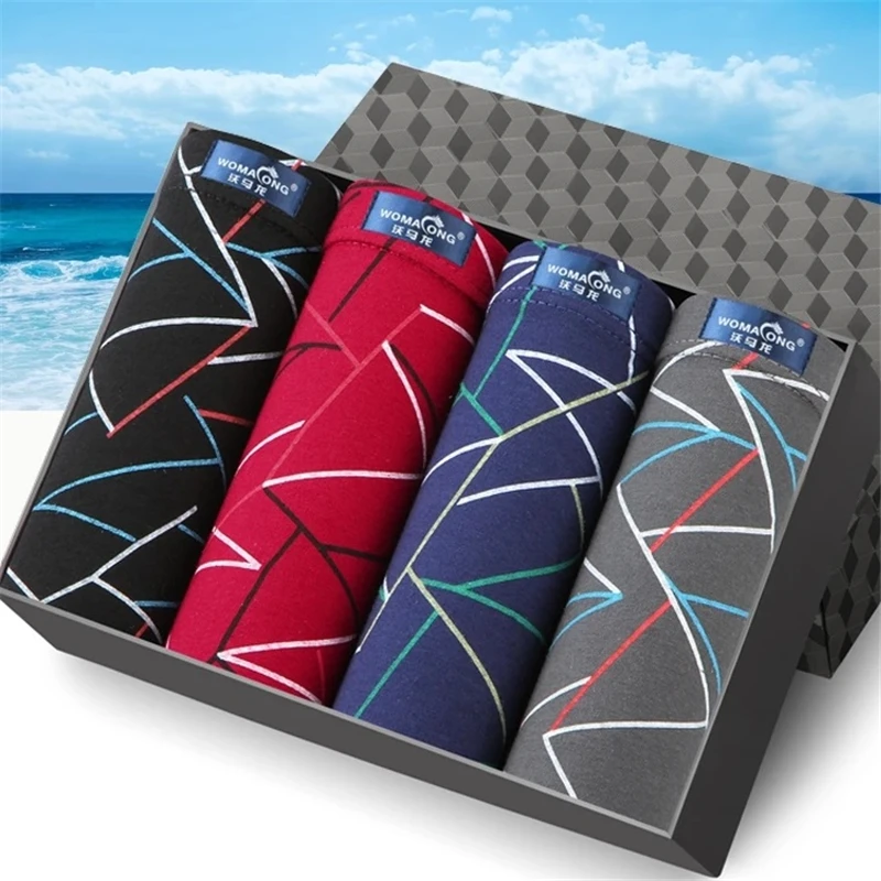 Боксеры мужские 4 шт./лот мягкое нижнее белье трусы из модала 24 цвета L 4XL|Мужские