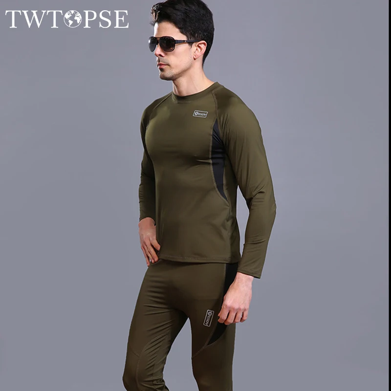 Зимний комплект нижнего белья для катания на лыжах TWTOPSE теплый флисовый