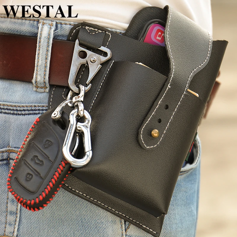 

WESTAL мобильный телефон Bag мужские спортивные сумки на ремне, ремень для телефона, кошелек, забавная поясная сумка для сигарет, 9065