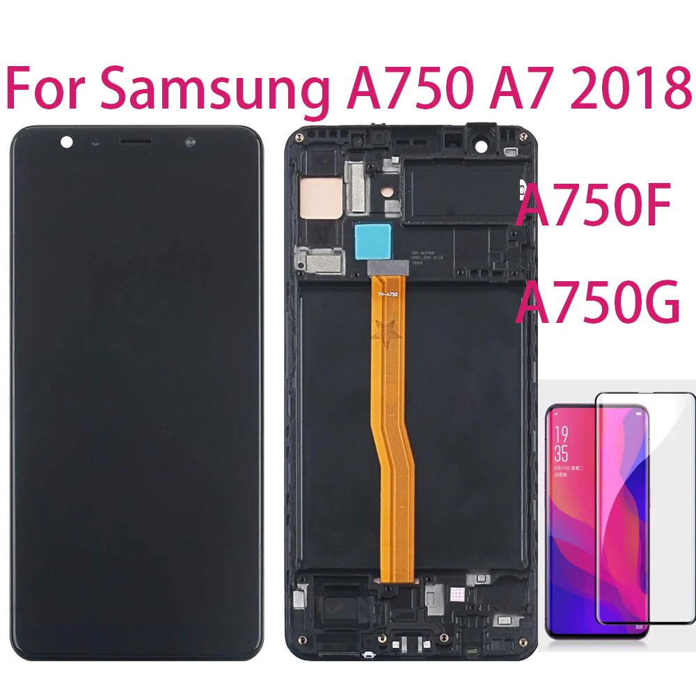 ЖК экран с дигитайзером для Samsung Galaxy A7 TFT 6 0 дюйма A750F A750G A750FN сенсорный рамкой