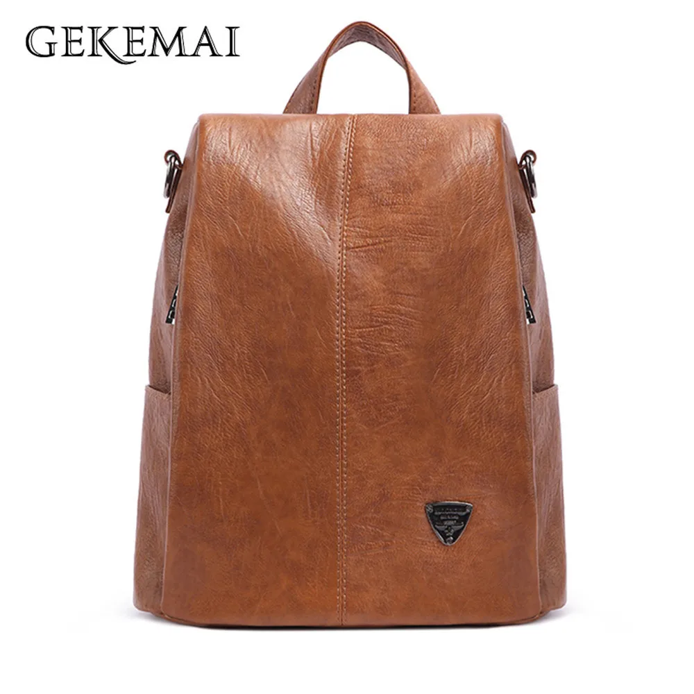 Модный женский рюкзак на плечо роскошная сумка из натуральной кожи с защитой от