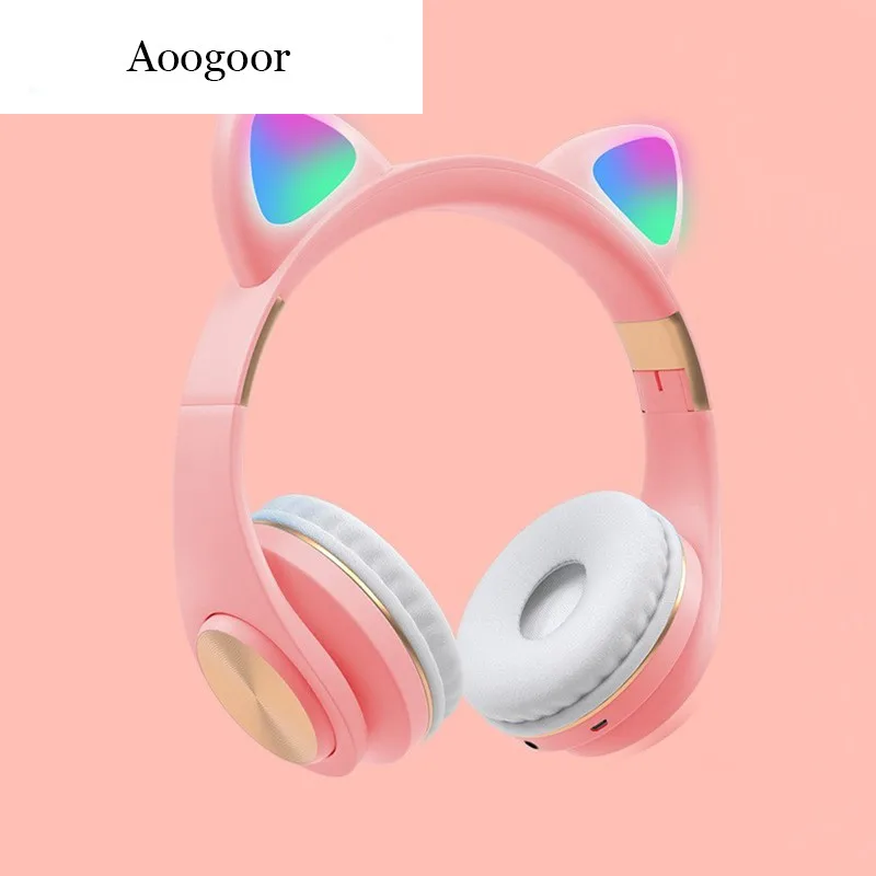 Беспроводные наушники Aoogoor M1 проводные Hi-Fi с цветным рисунком фруктов кошачьими