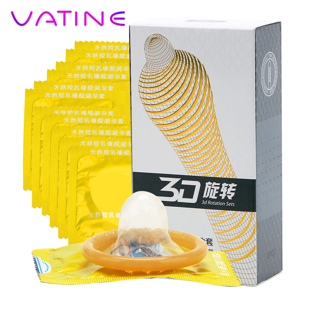 VATINE 12 шт./кор. фруктовый аромат 3D вращающийся резьбовых эякуляции задержки из