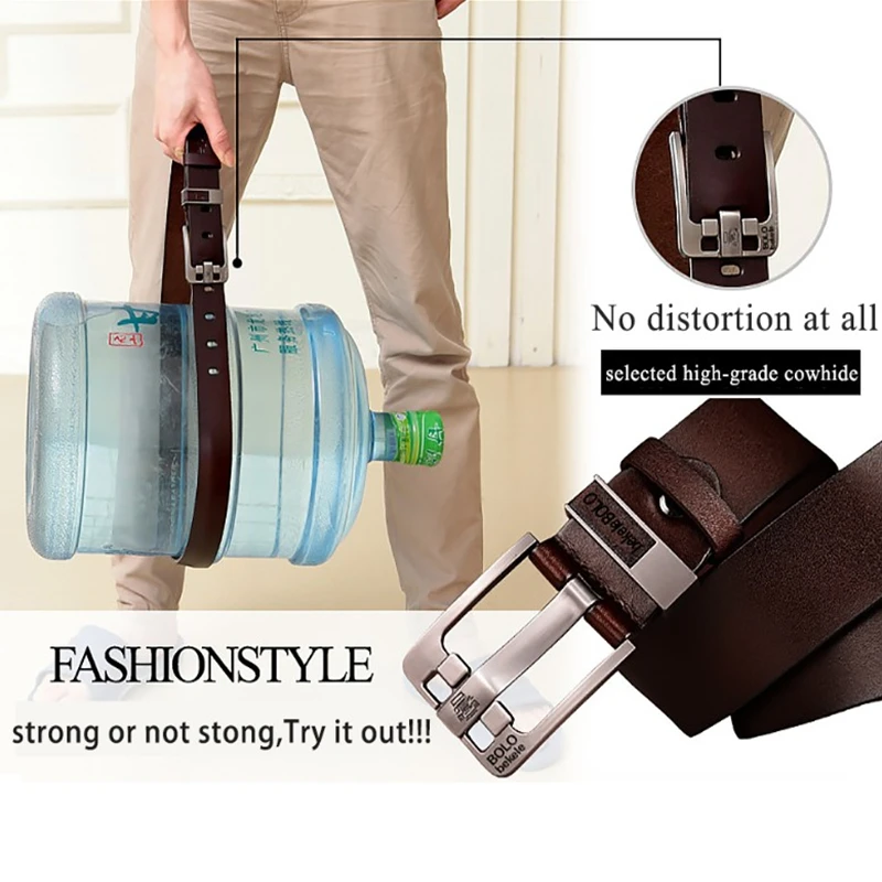 Ремень мужской из натуральной воловьей кожи роскошный винтажный дизайнерский