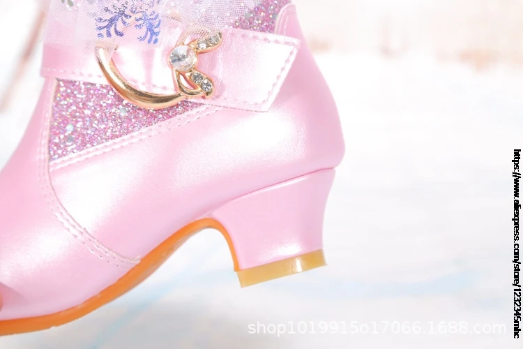 Новинка плюшевые теплые детские ботинки принцессы Эльзы модные зимние обувь для