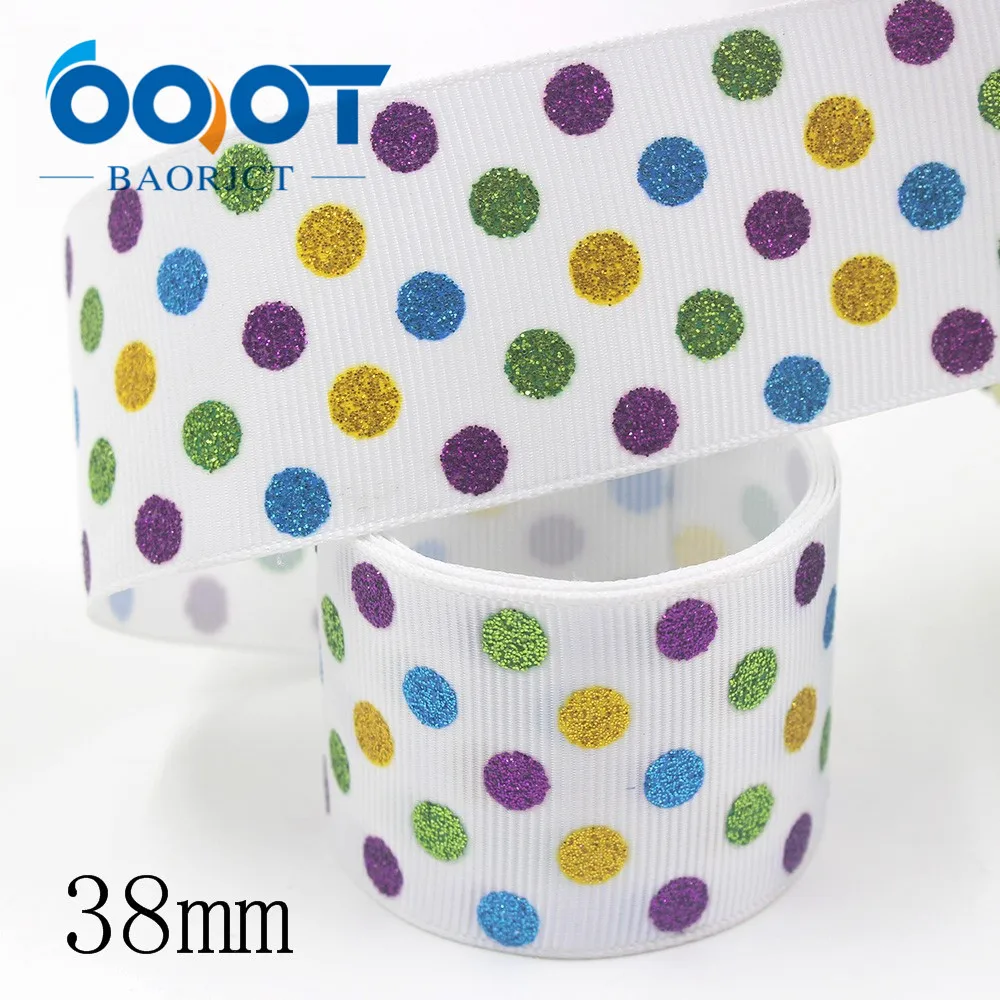 OOOT BAORJCT I-191121-2553 38 мм 5 ярдов Цвет flash dot печатных корсажные ленты одежда лук кепки DIY