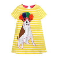girls summer dress baby clothes cotton new dress striped dog cartoon dresses for kids clothing girls