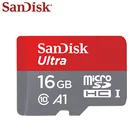 Двойной Флеш-накопитель SanDisk Ultra картой Micro SD объемом 16 Гб оперативной памяти, 32 Гб встроенной памяти SDHC 64 Гб 128 ГБ SDXC A1 C10 слот для карт памяти UHS-I высокое Скорость транс флэш-карта для смартфона