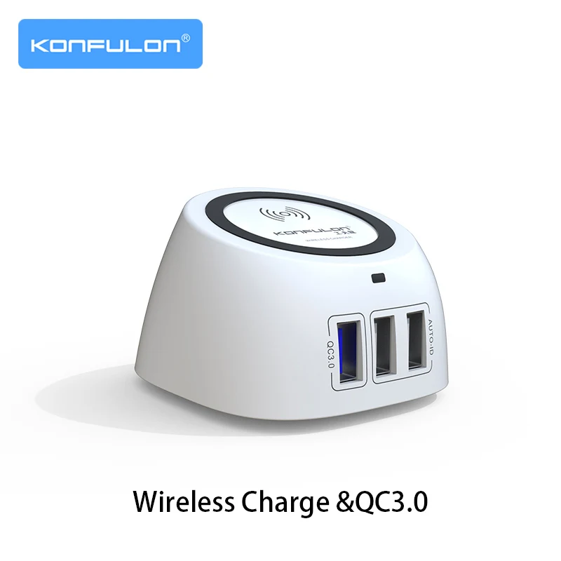

Wireless Charger QC 3.0 Phone Stand Multi functional Wireless EU US UK Plug Quick Charger For iPhone 12 Samsung I pad